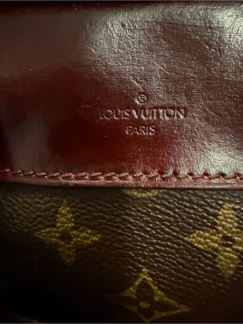 Louis Vuitton Deauville Monogram Satchel, Burgundy Model M4726 - Picture 2 of 14